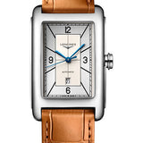 Longines DolceVita Automatic Watch - 27.70 X 43.8 mm Steel Case - Silver Arabic Dial - Beige Strap - L5.757.4.73.3