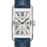 Longines DolceVita Automatic Watch - 28.20 X 47 mm Steel Case - Silver FlinquŽ Roman Dial - Blue Alligator Strap - L5.767.4.71.9