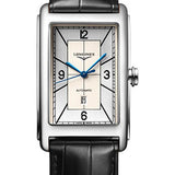 Longines DolceVita Automatic Watch - 28.20 X 47 mm Steel Case - Silver Arabic Dial - Black Strap - L5.767.4.73.0
