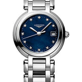 Longines PrimaLuna Quartz Watch - 26.5 mm Steel Case - Blue Mother-Of-Pearl Diamond Dial - Bracelet - L8.110.4.98.6