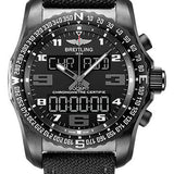 Breitling Cockpit B50 Watch - Black Titanium - Volcano Black Dial - Black Military Strap - Tang Buckle - VB5010221B1W1