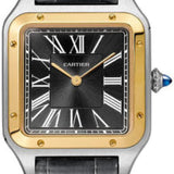 Cartier Santos Dumont Large Yellow Gold And Steel Leather - W2SA0015