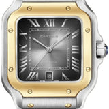 Cartier Santos De Cartier Large Automatic Yellow Gold Interchangeable Metal And Leather Bracelets - W2SA0030