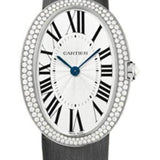 Cartier Baignoire Watch - Large White Gold Diamond Case - Fabric Strap - WB520009