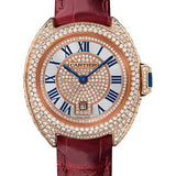 Cartier Cle de Cartier Watch - 31 mm Pink Gold Diamond Case - Pink Gold Diamond Dial - Bourdeau Alligator Strap - WJCL0035