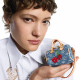 N/A LV X TM Micro Speedy Denim Cerise Bag Charm M02535