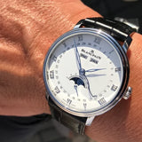 Blancpain Villeret Quantieme Complet Steel Black Alligator Men's Watch - 6263 1127 55A