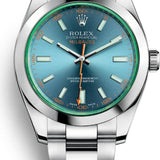 Rolex Milgauss 40 mm Green Crystal Stainless Steel Blue Dial Watch - 116400GV