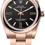 Rolex Oyster Perpetual 34 18Ct Everose Gold Black Dial Oyster Bracelet - 124205 - 2026