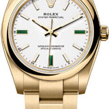 Rolex Oyster Perpetual 34 Mm 18 Ct Yellow Gold White Dial Oyster Bracelet - 124208 - 2026