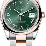 Rolex Datejust 36 Oystersteel Everose Gold Mint Green Dial Domed Bazel Oyster Bracelet - 126201 - 2026