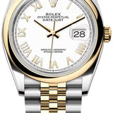 Rolex Datejust 36 Oystersteel And Yellow Gold White Romen Dial Jubilee Bracelet - 126203 - 2026