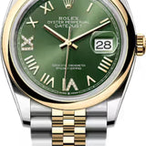 Rolex Datejust 36 Oystersteel And Yellow Gold Olive Green Diamond Set Dial Jubilee Bracelet - 126203 - 2026