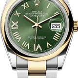 Rolex Datejust 36 Oystersteel And Yellow Gold Olive Green Diamond-Set Dial Oyster Bracelet - 126203 - 2026