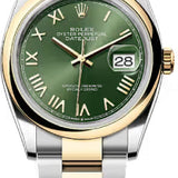 Rolex Datejust 36 Oystersteel And Yellow Gold Olive Green Roman Dial Oyster Bracelet - 126203 - 2026