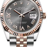Rolex Datejust 36 Oystersteel Everose Gold Slate Diamond Set Dial Jubilee Bracelet - 126231 - 2026