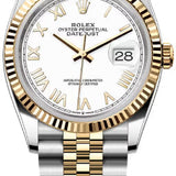 Rolex Datejust 36 Oystersteel And Yellow Gold White Roman Dial Jubilee Bracelet - 126233 - 2026