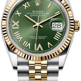 Rolex Datejust 36 Oystersteel And Yellow Gold Olive Green Diamond-Set Dial Jubilee Bracelet - 126233 - 2026