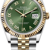 Rolex Datejust 36 Oystersteel And Yellow Gold Olive Green Roman Dial Jubilee Bracelet - 126233 - 2026
