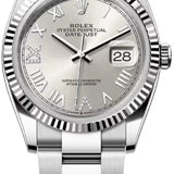 Rolex Datejust 36 Oystersteel White Gold Silver Diamond Set Dial Oyster Bracelet - 126234 - 2026