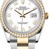 Rolex Datejust 36 Oystersteel Yellow Gold And Diamond White Roman Dial Oyster Bracelet - 126283Rbr - 2026
