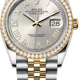 Rolex Datejust 36 Oystersteel Yellow Gold And Diamond Silver Diamond-Set Dial Jubilee Bracelet - 126283Rbr - 2026