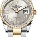 Rolex Datejust 36 Oystersteel Yellow Gold And Diamond Silver Diamond-Set Dial Oyster Bracelet - 126283Rbr - 2026