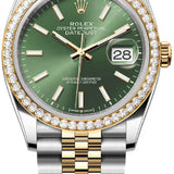 Rolex Datejust 36 Oystersteel Yellow Gold And Diamond Olive Green Dial Jubilee Bracelet - 126283Rbr - 2026