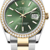 Rolex Datejust 36 Oystersteel Yellow Gold And Diamond Olive Green Dial Oyster Bracelet - 126283Rbr - 2026