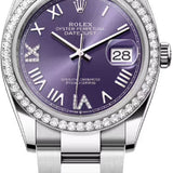 Rolex Datejust 36 Oystersteel White Gold Aubergine Diamond Set Dial Oyster Bracelet - 126284Rbr - 2026