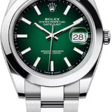 Rolex Datejust 41 Oystersteel Green Ombré Dial Smooth Bezel Oyster Bracelet - 126300 - 2026