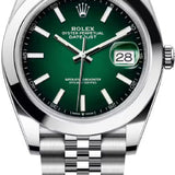 Rolex Datejust 41 Oystersteel Green Ombré Dial Smooth Bezel Jubilee Bracelet - 126300 - 2026
