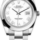 Rolex Datejust 41 Oystersteel White Roman Dial Smooth Bezel Oyster Bracelet - 126300 - 2026