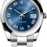 Rolex Datejust 41 Oystersteel Blue Roman Dial Smooth Bezel Oyster Bracelet - 126300 - 2026