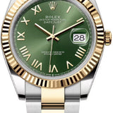 Rolex Datejust 41 Oystersteel And Yellow Gold Olive Green Roman Dial Oyster Bracelet - 126333 - 2026