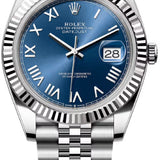 Rolex Datejust 41 Mm Oystersteel And White Gold Bright Blue Roman Dial Jubilee Bracelet - 126334 - 2026
