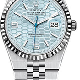 Rolex Land-Dweller 36 Platinum Ice Blue Honeycomb Motif Dial Fluted Bezel Jubilee Bracelet 127236 - 2025