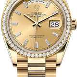 Rolex Day-Date 36 36mm Champagne Colour Diamond-Set Dial Diamond-Set Bezel President Bracelet - 128348RBR | 2024 Model