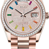 Rolex Day-Date 36 36mm Diamond-Paved Dial Diamond-Set Bezel President Bracelet - 128395TBR | 2024 Model