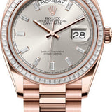 Rolex Day-Date 36 36mm Silver Diamond-Set Dial Diamond-Set Bezel President Bracelet - 128395TBR | 2024 Model