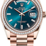 Rolex Day-Date 36 36mm Blue Green Diamond-Set Dial Diamond-Set Bezel President Bracelet - 128395TBR | 2024 Model