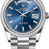 Rolex Day-Date 36 36mm Bright-Blue Diamond-Set Dial Diamond-Set Bezel President Bracelet - 128396TBR | 2024 Model