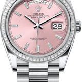 Rolex Day-Date 36 36mm Pink Diamond-Set Dial Diamond-Set Bezel President Bracelet - 128396TBR | 2024 Model