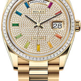 Rolex Day-Date 36 36mm Diamond-Paved Dial Diamond-Set Bezel President Bracelet - 128398TBR | 2024 Model