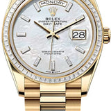 Rolex Day-Date 36 36mm White MOP Diamond-Set Dial Diamond-Set Bezel President Bracelet - 128398TBR | 2024 Model