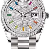 Rolex Day-Date 36 36mm Diamond-Paved Dial Diamond-Set Bezel President Bracelet - 128399TBR | 2024 Model