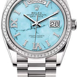 Rolex Day-Date 36 36mm Turquoise Diamond-Set Dial Diamond-Set Bezel President Bracelet - 128399TBR | 2024 Model
