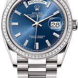 Rolex Day-Date 36 36mm Bright Blue Diamond-Set Dial Diamond-Set Bezel President Bracelet - 128399TBR | 2024 Model