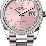 Rolex Day-Date 36 36mm Pink Diamond-Set Dial Diamond-Set Bezel President Bracelet - 128399TBR | 2024 Model