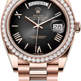 Rolex Day-Date 40 40mm Slate Ombré Roman Dial Diamond-Set Bezel President Bracelet - 228345RBR | 2024 Model